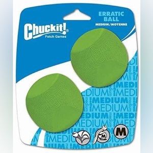 Chuckit! Erratic Ball Dog Toy - 2 pack - Medium - New in Package